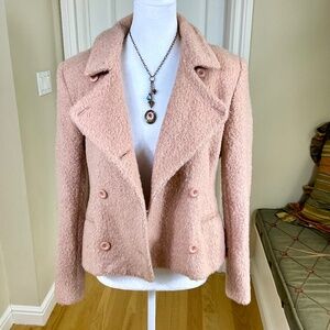 Earl Rutenburg Coat Pink Mohair Wool Vintage Pea Coat (S)